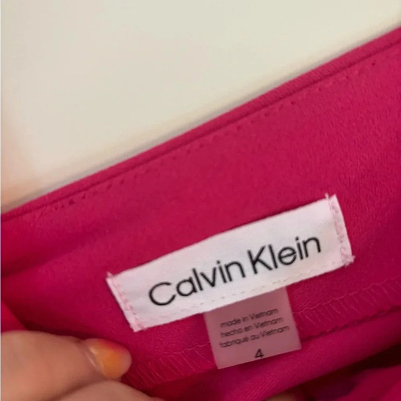 NWOT Calvin Klein Hot Pink Midi Dress - Picture 2 of 3